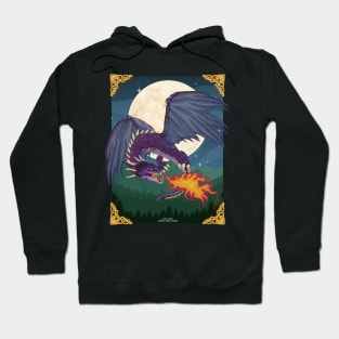 Purple Dragon Full Moon Fantasy Novelty Gift Hoodie